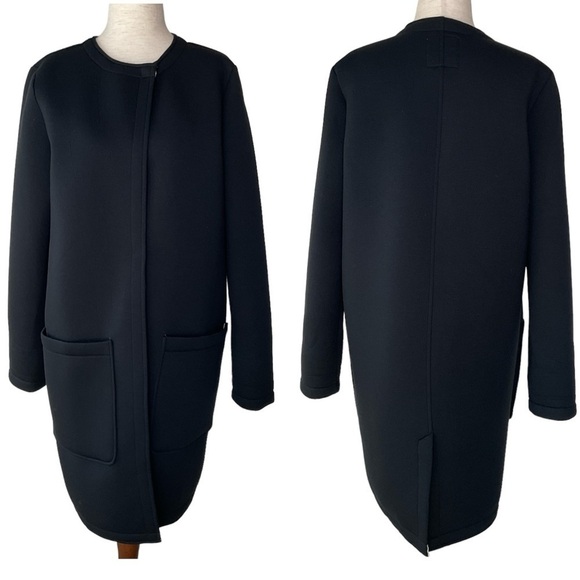 Avec Les Filles Coat Soft Neoprene Black Size Small - Picture 1 of 16